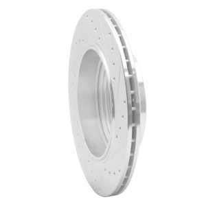 BMW 525i Brake Rotor (1) - Rear Left - R1 Concepts - Drilled & Slotted - Silver - `04-`10